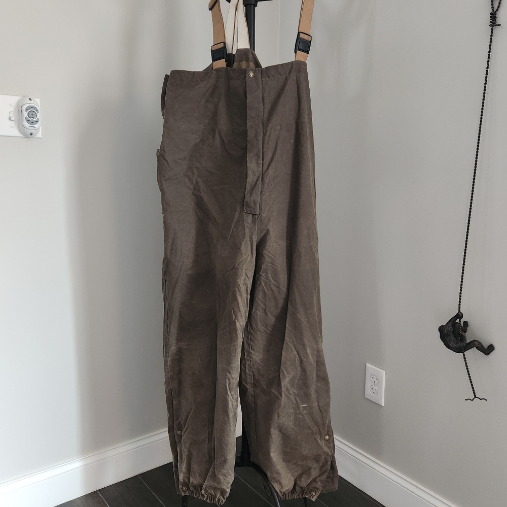 Vintage Filson Foul Weather Rain Bibs Cotton Oil Finish L 31